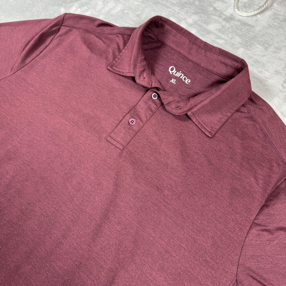 Quince Shirt Mens XL Heather Red Flow Knit Breeze Performance Polo Stretch